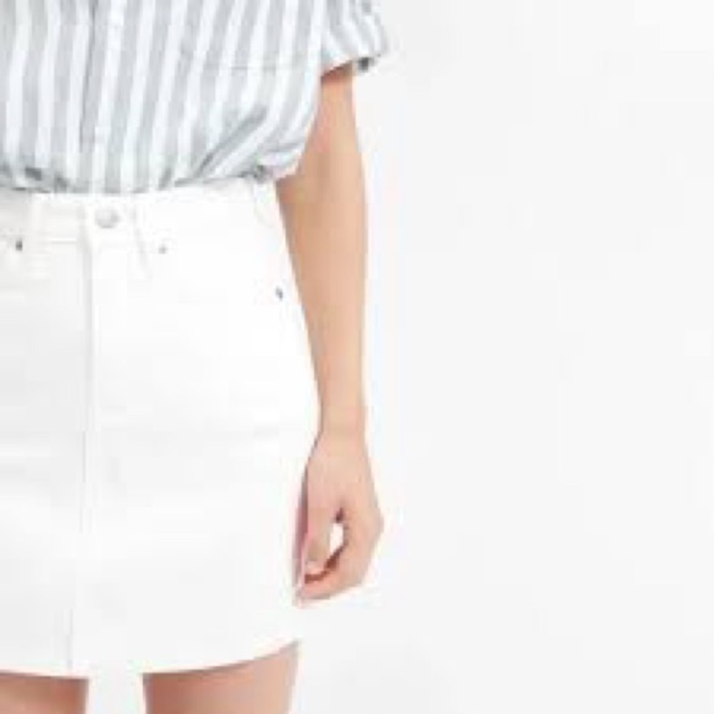 Everlane denim mini skirt in bone